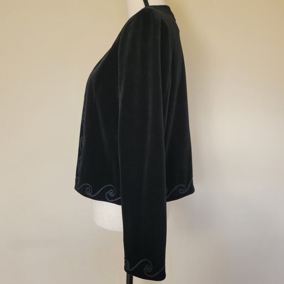 Vintage Choice By Butte Size 14 Velvet Velour Open Jacket Blazer USA Made Black - Picture 5 of 15